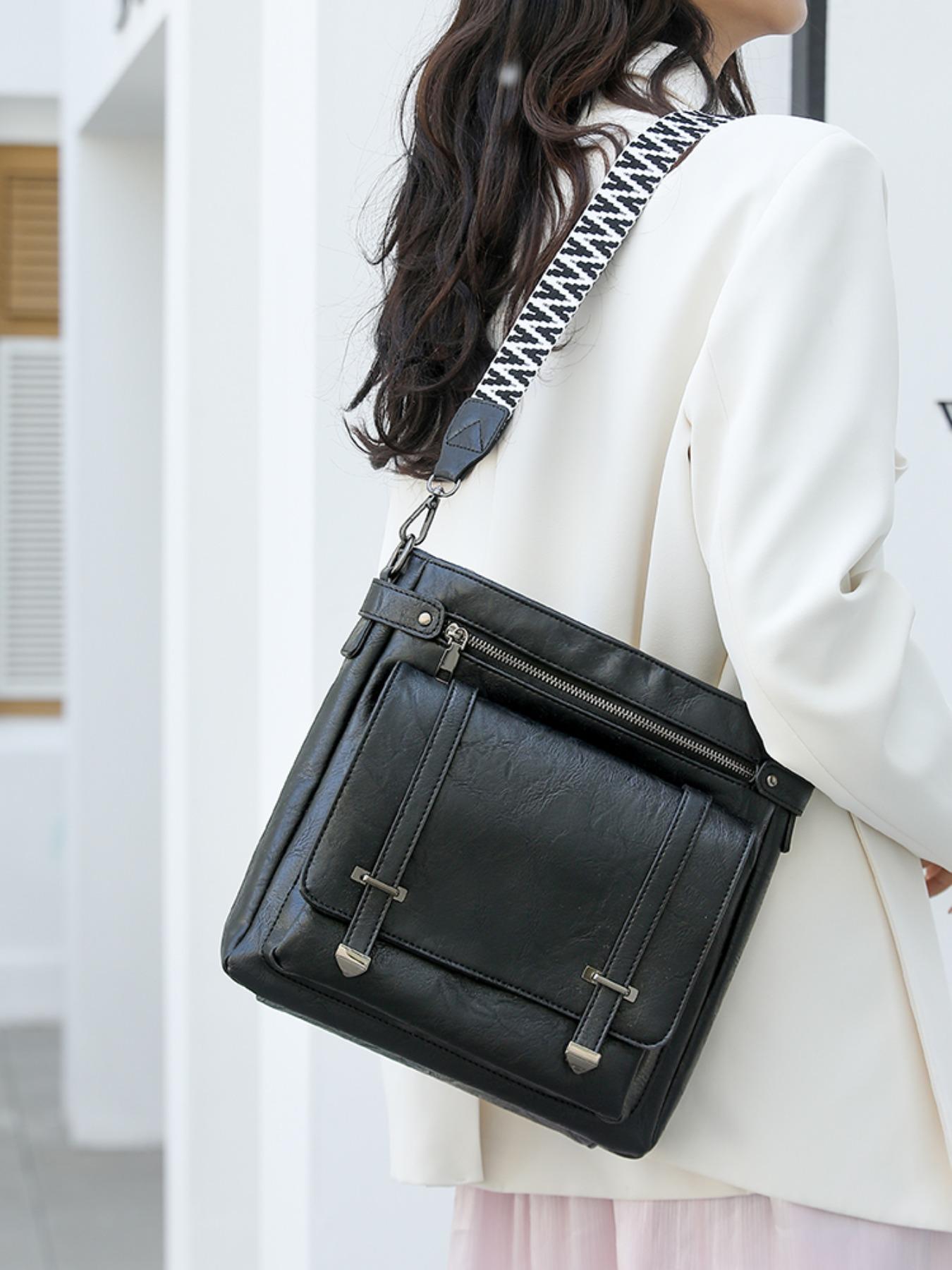 Large Capacity Crossbody Bag, Commuter Versatile Tote, Wide Strap Comfortable Shoulder Bag, Fashion Casual Messenger Bag, Waterproof Multi-Pocket Women's Backpack