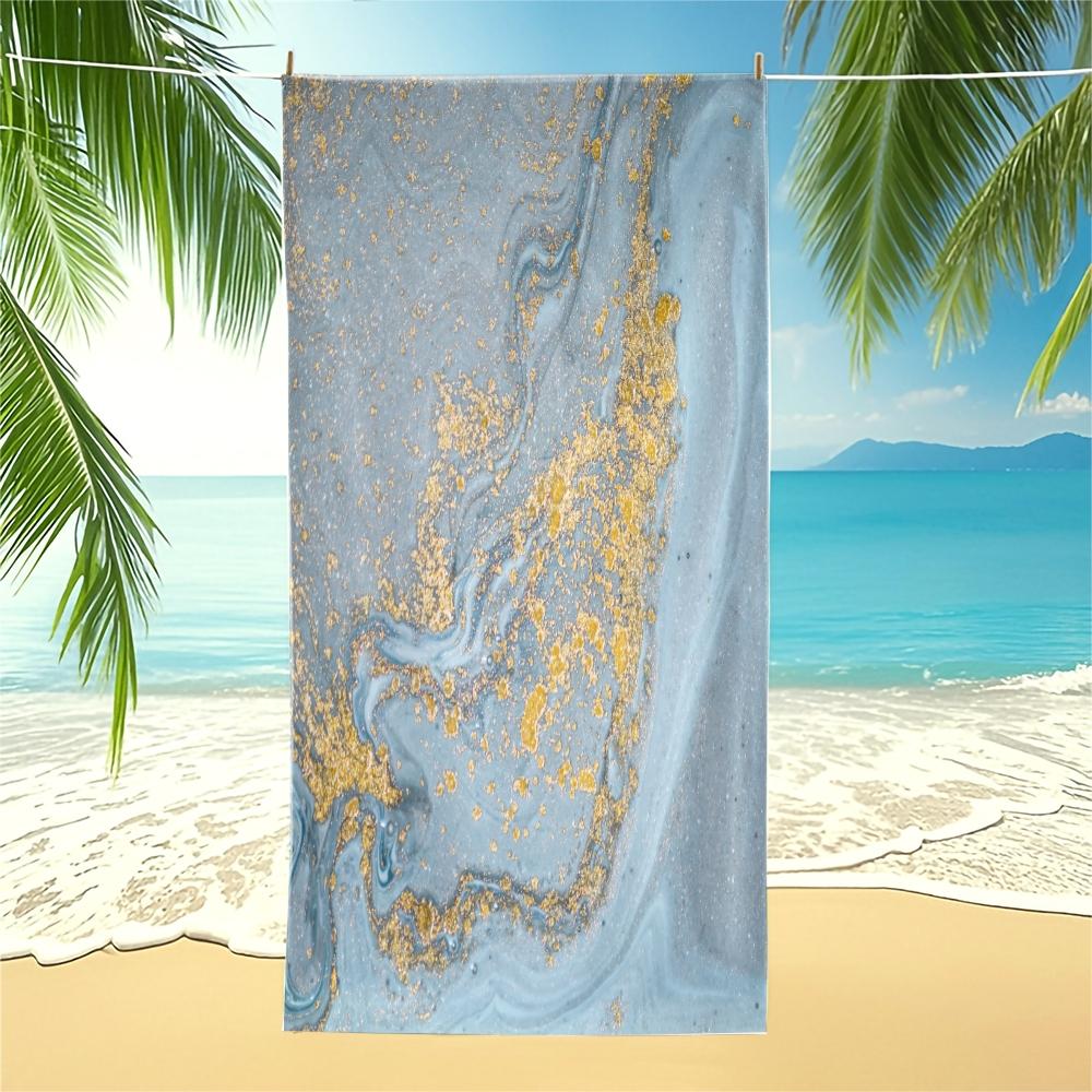 Fluid Ink Watercolor Beach Towel, Niche Artistic Design, Quick Dry Skin-friendly Lightweight Portable, Perfect for Seaside Vacation Photoshoot Daily Use