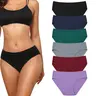 LEVAO Women’s Soft & Breathable Cotton Underwear, Mid Rise Hipster Briefs, 6 Pack Everyday Cotton Panties