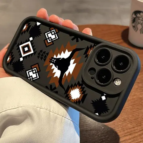 Retro Western Art Cowboy Theme Cell Phone Cover, Drop-Proof Shockproof Soft Silicone Case, Multiple Colors, Fits iPhone 17 Air/16 ProMax/15 Plus/14/13/12/11, Model QXB654, Mobile Phone Accessory, Iphone 15 Plus