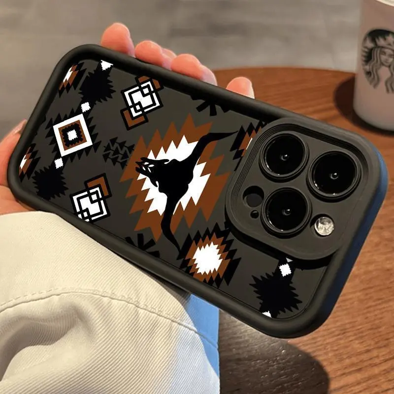 Retro Western Art Cowboy Theme Cell Phone Cover, Drop-Proof Shockproof Soft Silicone Case, Multiple Colors, Fits iPhone 17 Air/16 ProMax/15 Plus/14/13/12/11, Model QXB654, Mobile Phone Accessory, Iphone 15 Plus