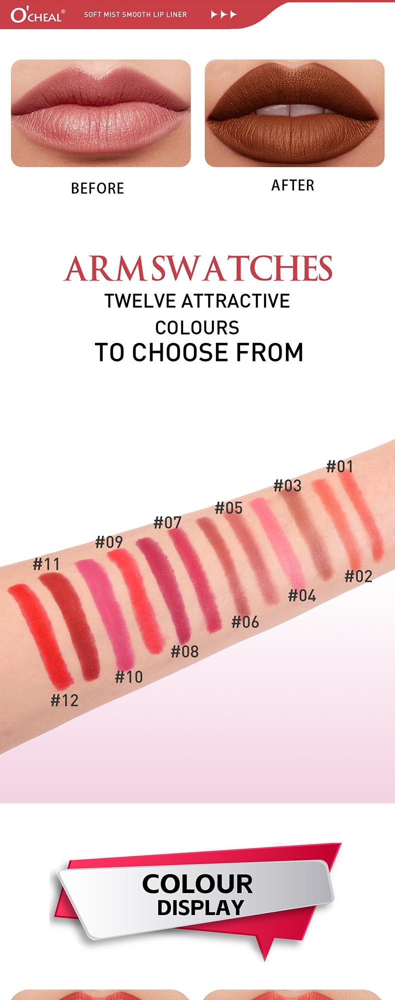 Sketch Lip Liner Pen, Define Full Lips, Natural Color, Matte Lipstick, Long-Lasting, Perfect for Daily Use, Enhance Your Smile
