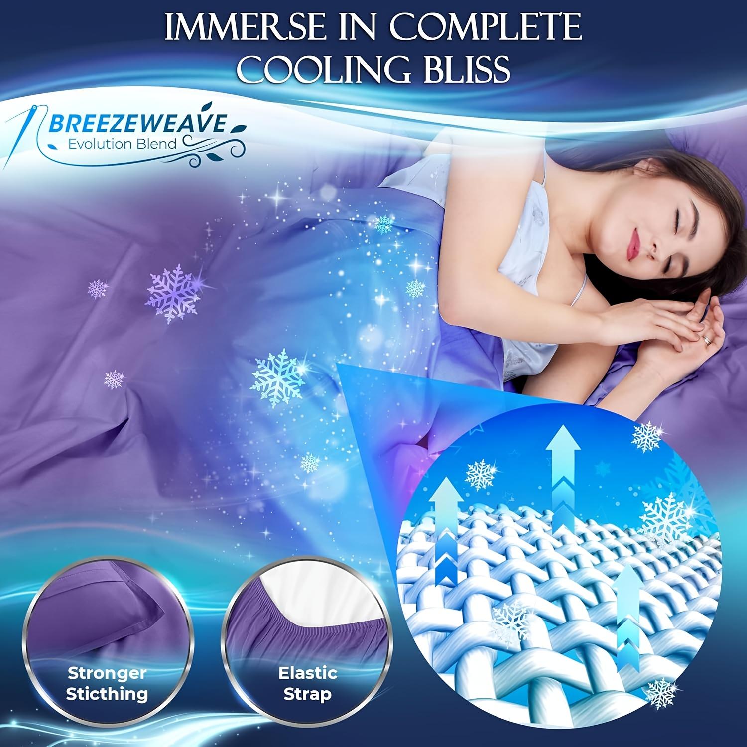 MUXHOMO 3/4-Piece Cotton Blend Sheet Sets, Cooling Fiber Cloud-Smooth Breathable Silver-Infused Bedding, 14-Inch Deep Pocket Fitted Sheets for Hot Sleepers