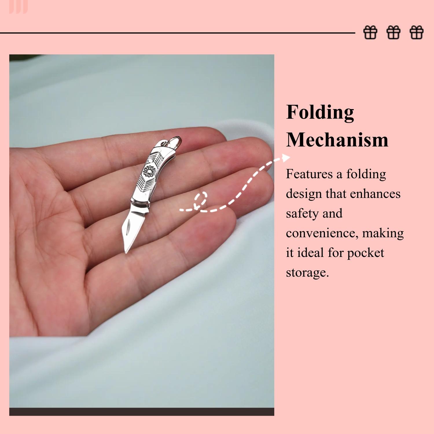 Mini Copper Folding Knife Keychain, Portable Pocket Knife, Compact Design, Perfect Gift for Fishing, Edc, Daily Use, Folding Pocket Knives