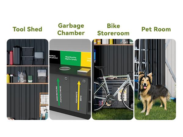 COMHOMA 5x3FT Shed Outdoor Storage Shed Metal,Lockable Door Tool Sheds with Sloping Roof,Steel Garden Shed with Air Vent for Backyard,Patio,Lawn