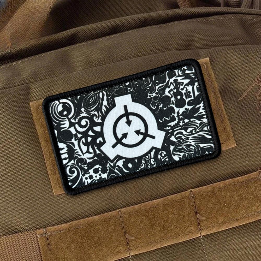 SCP Foundation Tactical Morale Meme Patch Chevron Military Army Badge Hook Loop Emblem for Backpack Airsoft Gear Vest