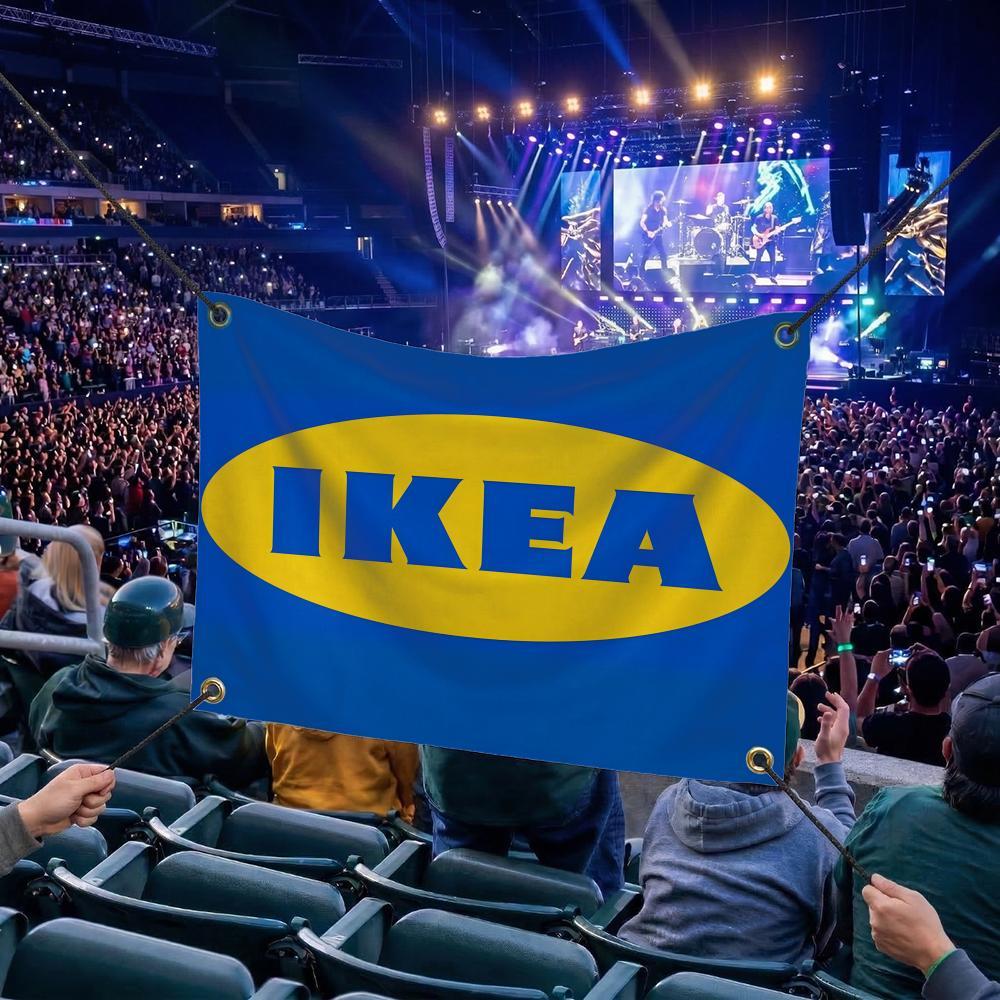 I-IKEA BRAND Flags Multi Size Atmosphere Flag, Cheerleading Hand Pulled Banner, Portable Outdoor Event Flag & Wall Decor for Sports, Parties, Home and Room Decoration