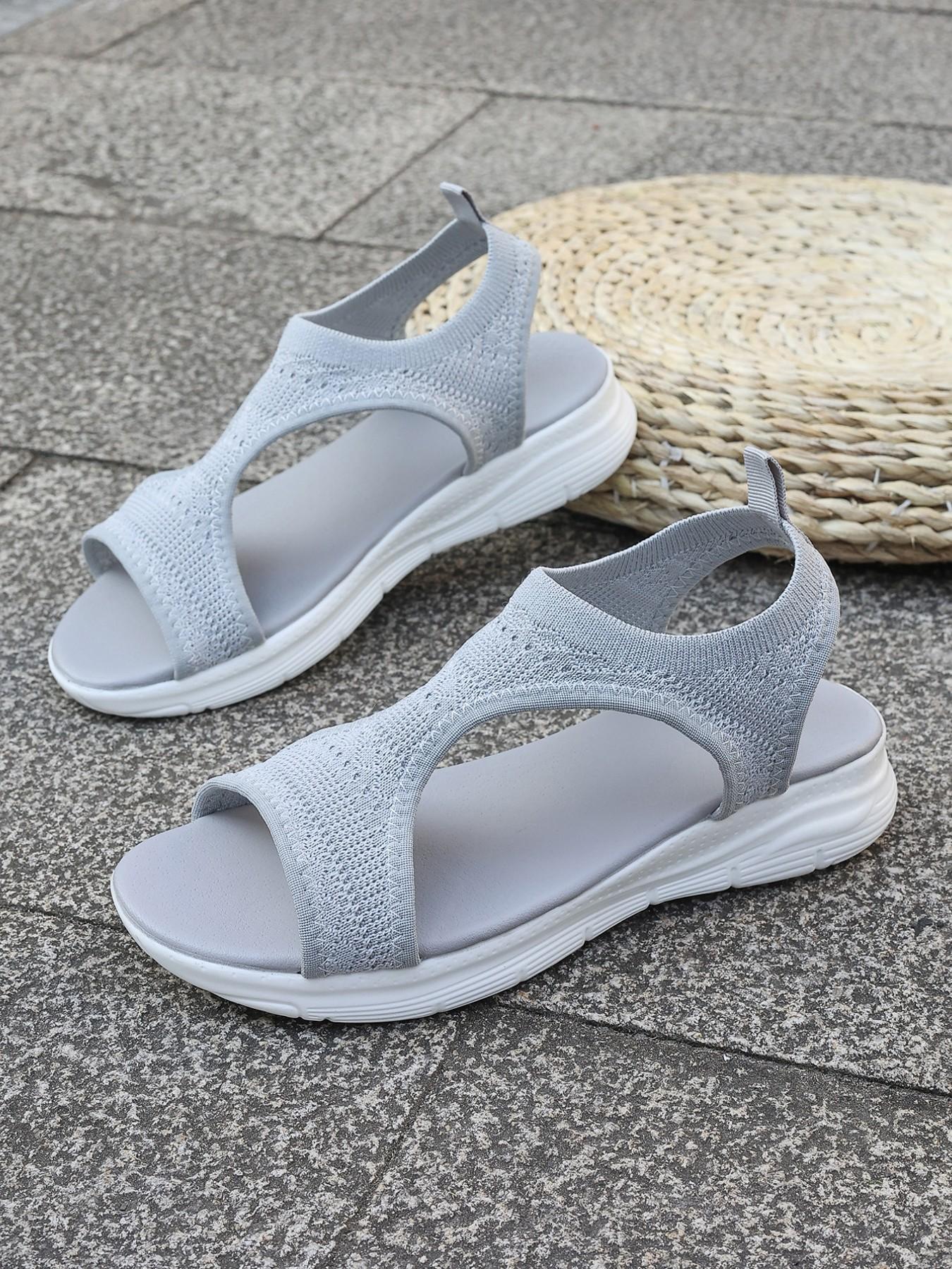 Women's Breathable Hollow Out Knit Sandals, Lightweight Comfortable Casual Shoes for Daily Wear, Stylish Design for Women