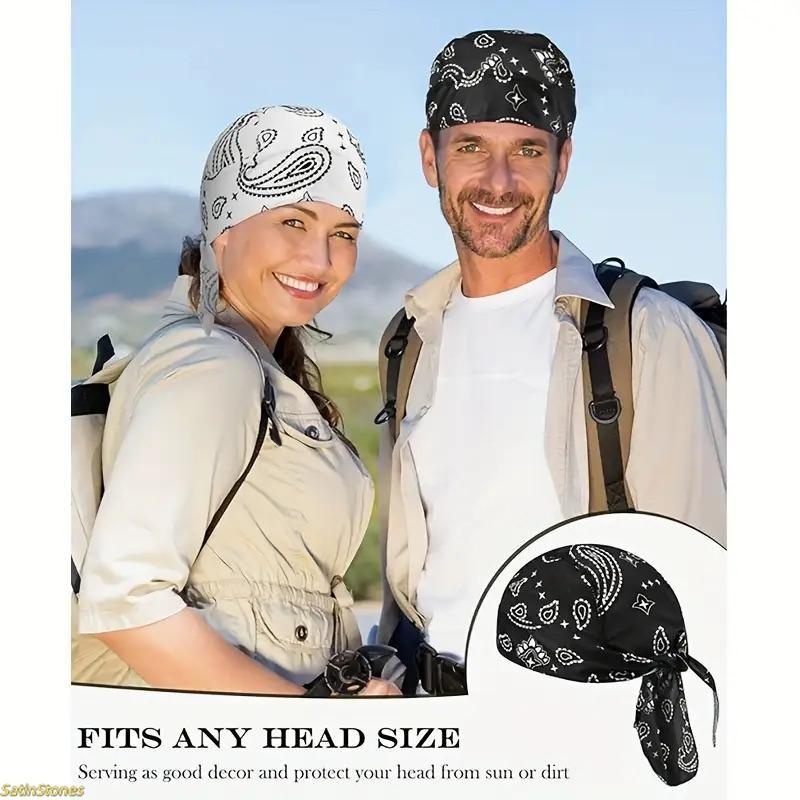 5-Pack Paisley Print Bandana Set | Adjustable Tie-Back Headwraps | Breathable Cycling Skull Caps & Helmet Liners | Unisex Pirate-Style Sports Headwear summervibes,summervibes Multifunctional Value Pack