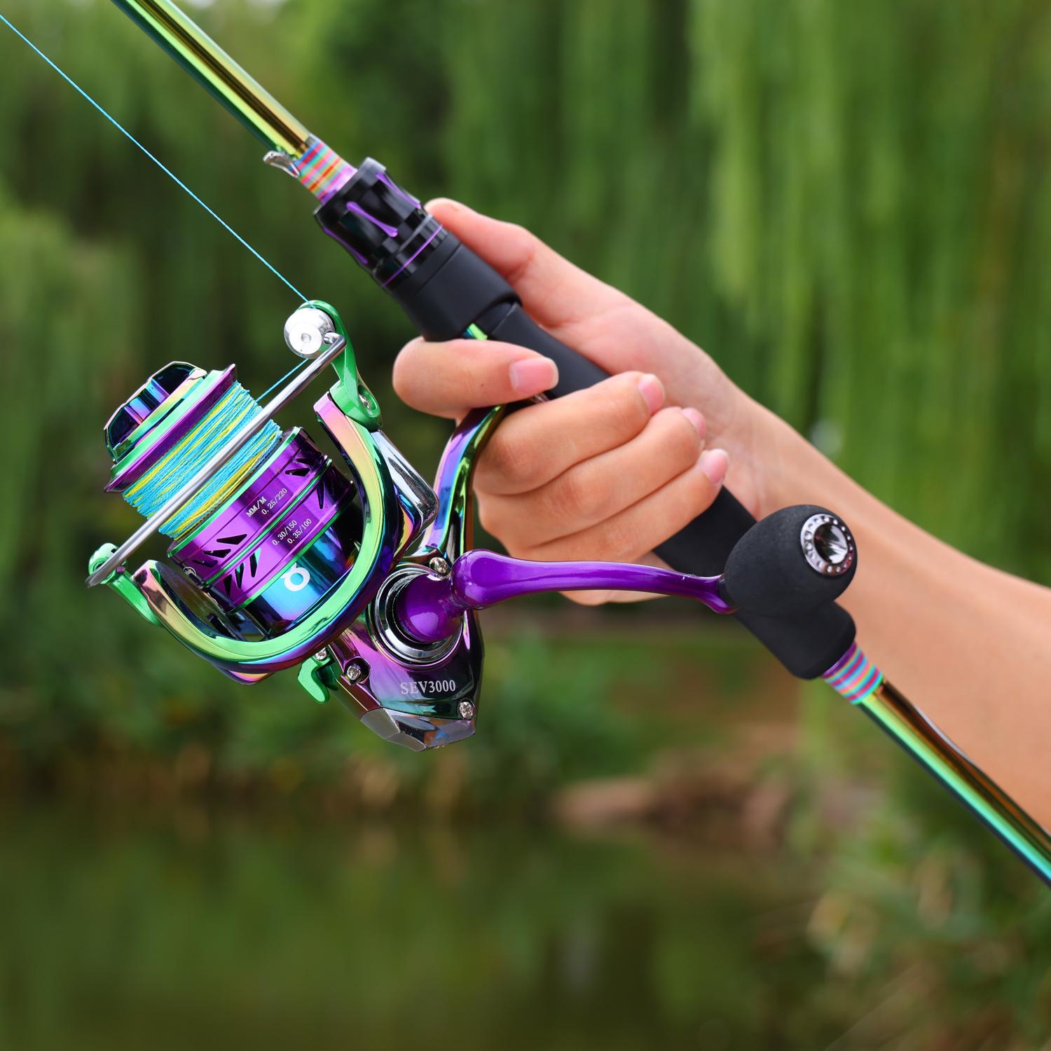Sougayilang 30 Ton Carbon Fiber Spinning and Colorful Ultralight Spinning , 6.0:1 High​​Gear Ratio  Fishing Rod