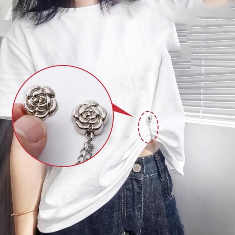 8Pcs Vintage Rose Flower Shape Multi-Function Magnetic Clothing Clips, Magnetic Strength Buttons Clips, Multi-Purpose Magnetic Pinless Brooch, Magnetic Clothing Shawl Clips (Mixed COLOR)