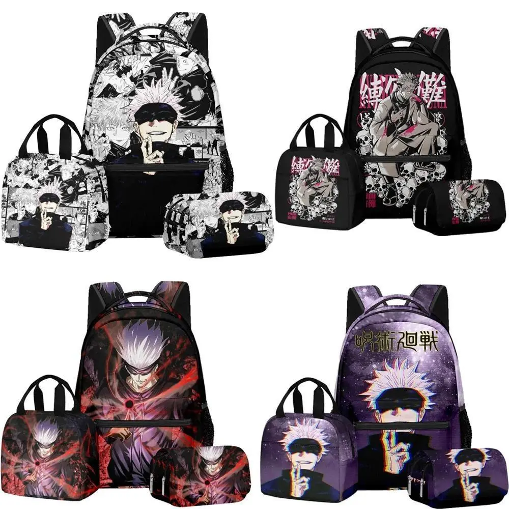 2026 New hot item 3Pcs/Set AnimeJujutsu Kaisen Satoru Gojo Backpack 3D Printed Student Bag Anime Small Laptop Bag Pencil Case for Lunch