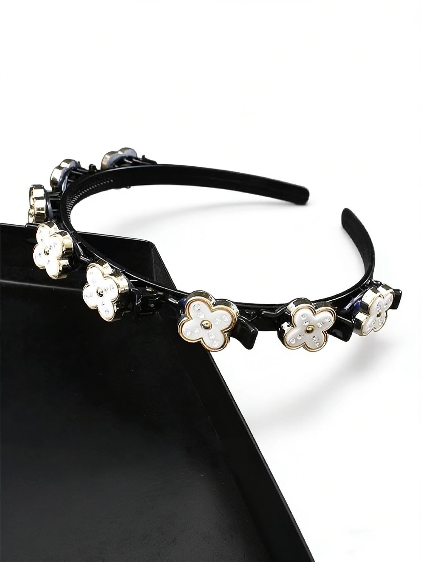 Cute Hair Clip Decor Hairband , Novelty Multifunction Hair Hoop with Clips, Fashionable Hair Accessories for Women, Minimalist Headwear, Trendy Hair Hoop