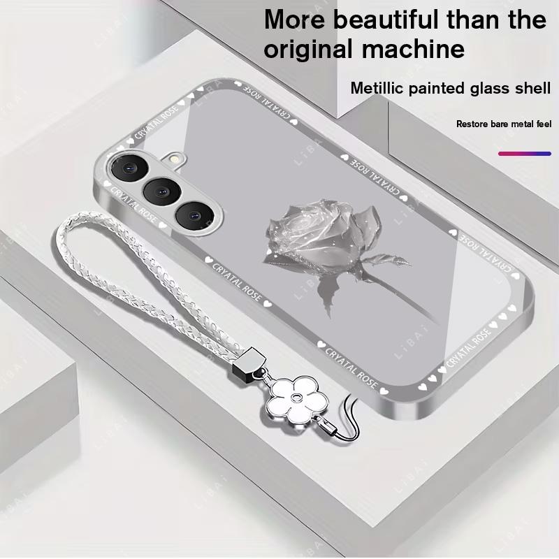 Suitable for [Galaxy S25 Fe] Brand new premium phone case, Free four-leaf clover lanyard，drop-proof and fingerprint-resistant，simple and elegant design，multiple colors available 995