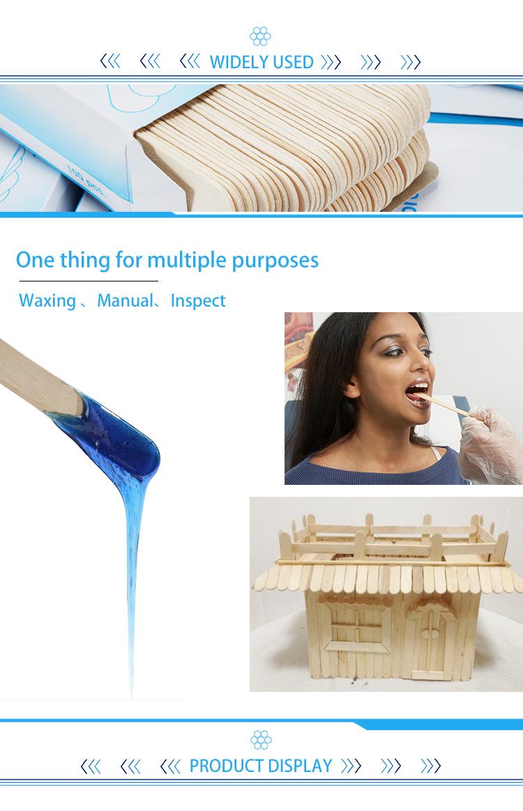 100pcs Waxing Sticks for Hair Removal, Wooden Spatulas for DIY Crafts, Ice Cream Stick Shape Shaving Tools, Pack of 100 Pieces