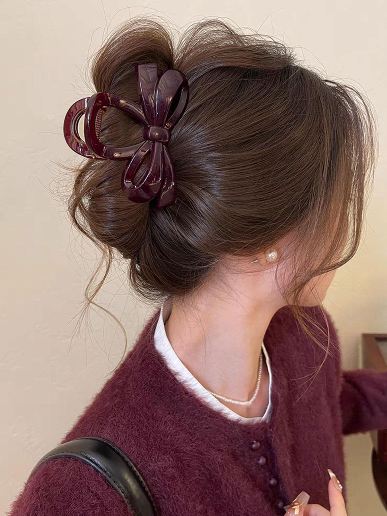 Minimalist Elegant Bow Design Hair Claw, Cute Trendy Hair Claw, Fashionable Hair Accessories for Women & Girls, Hair Clip