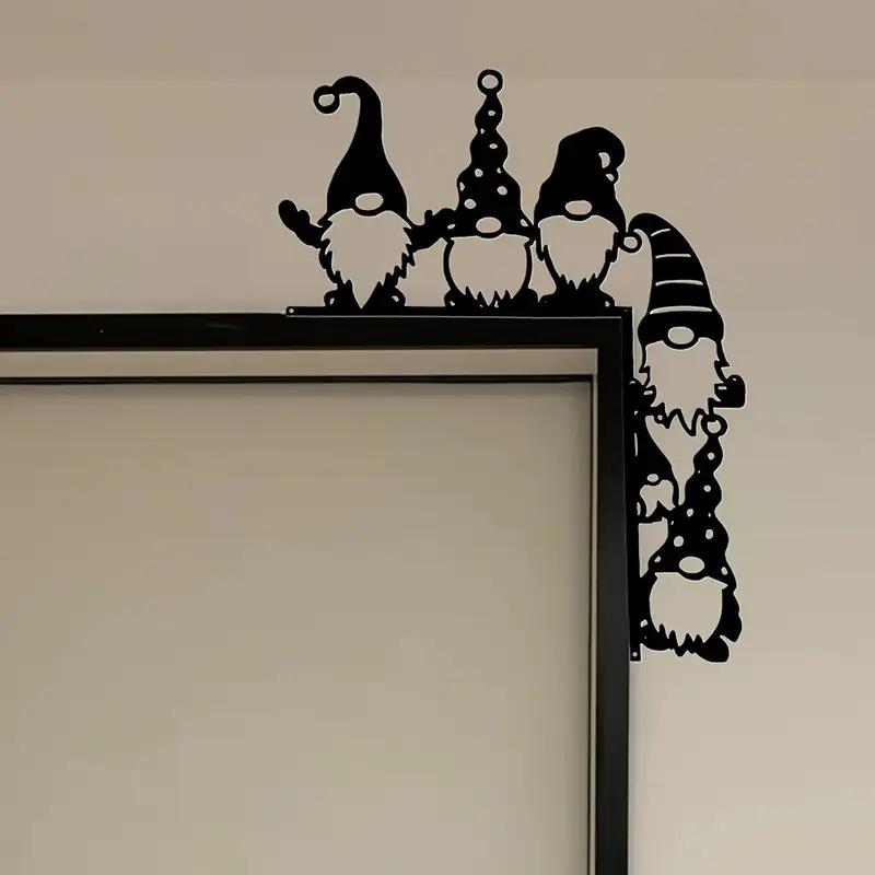 Classic Iron Santa Door Corner Decoration, Decorative Ornament, Home Decor Ornament, Doorframe Ornament, Easy to Install, No Power Needed, Perfect for Christmas & Thanksgiving Decorations