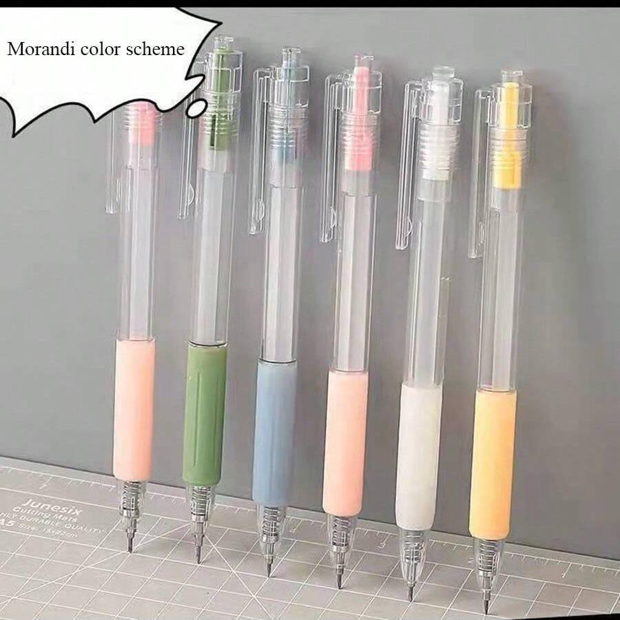 Creative Simple Morandi Push-Button Craft Knife, High-Aesthetic Student Hand Account Paper Cutter, Cartoon Engraving Pen, Writing Tool