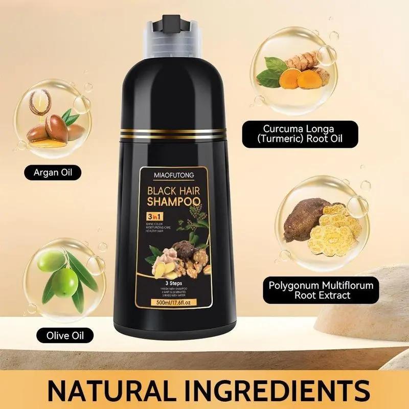 3-In-1 Hair Dye Shampoo, 1/2 Boxes with Natural Extracts, Moisturizing Hair Dye Shampoo, Professional Hair Care & Styling for Men and Women