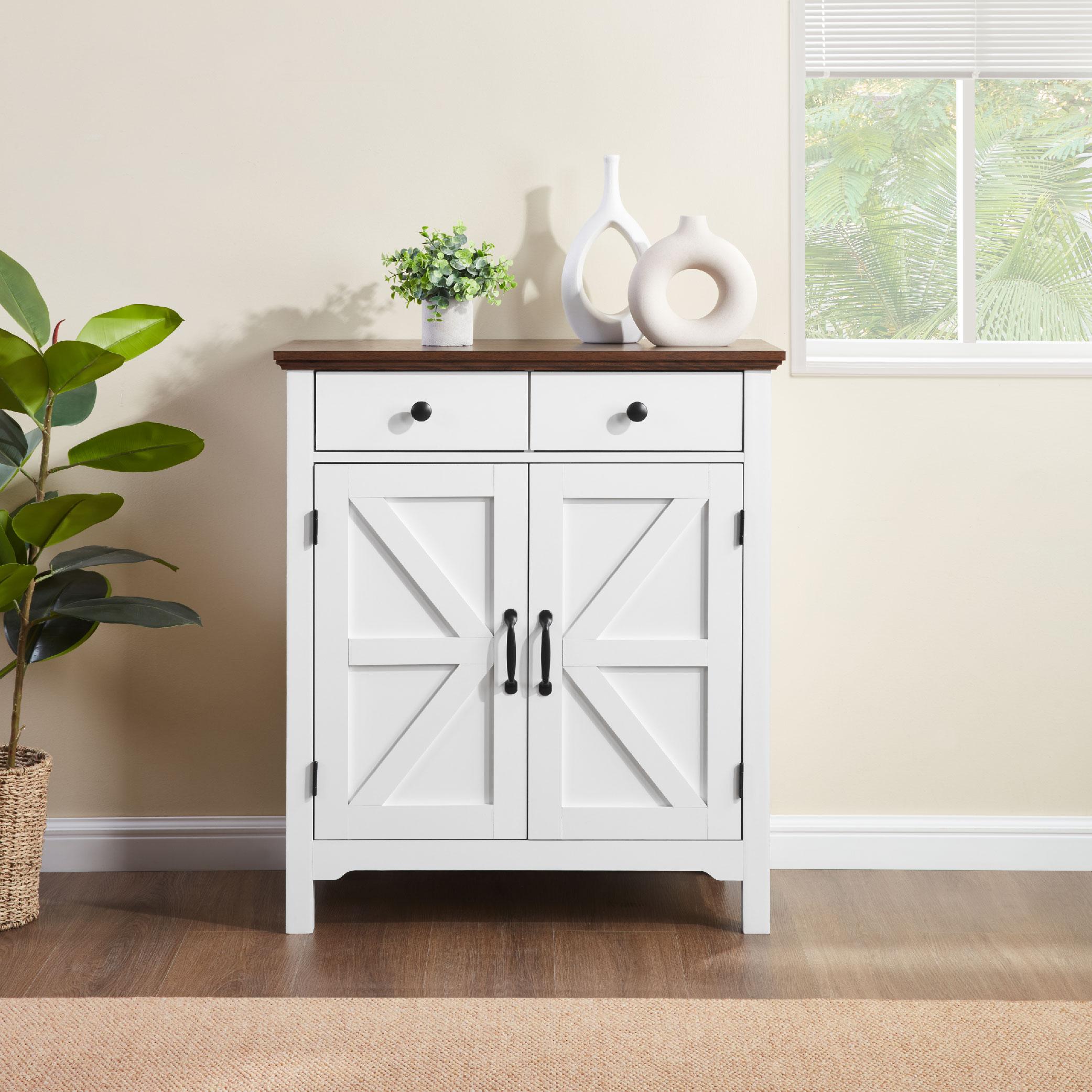 【TikTokShopBlackFriday】【Clearance】Storage Cabinet with Doors, Modern Buffet Sideboard with Adjustable Shelf, Wood Grain Accent Cabinet for Living Room, Kitchen, Dining Room, Entryway