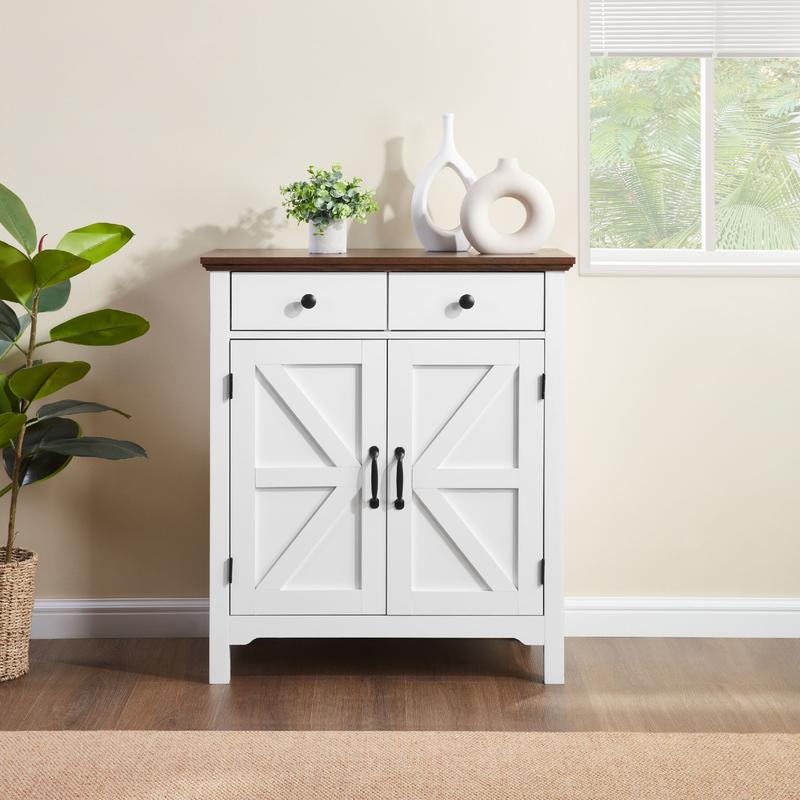 【TikTokShopBlackFriday】【Clearance】Storage Cabinet with Doors, Modern Buffet Sideboard with Adjustable Shelf, Wood Grain Accent Cabinet for Living Room, Kitchen, Dining Room, Entryway