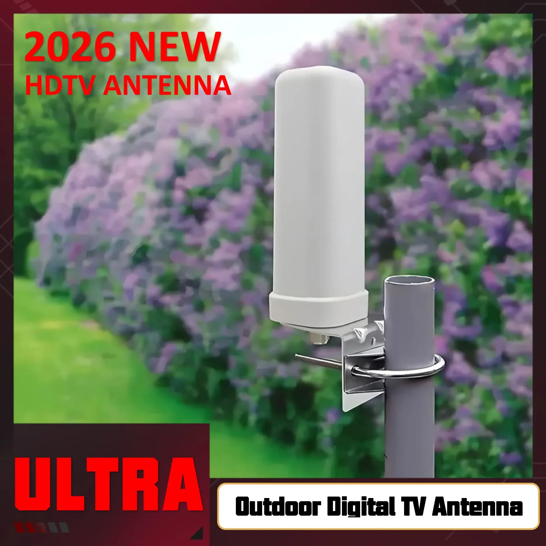 Outdoor Digital TV Antenna, Accepts Air Channels, Includes 32.8ft Cable, USB Powered, Ideal for Home, Apartment, RV, Perfect Gift