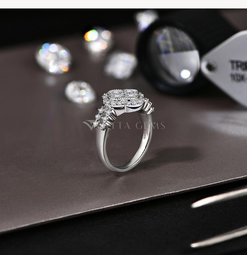 Total 1.3 Carat D/VVS1 Color Synthetic Moissanite Ring for Man and Women For Daily Wear and Gift For Engagement Wedding Ring R126