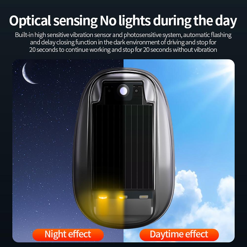 3/4/5Pcs Solar USB Rechargeable Mouse Warning Light, Remote Control Multi-Mode Led Lights Car Roof Decoration Flashing Lamp, Solar Top Light, Strobe Car Lights, Car Light Embellishments