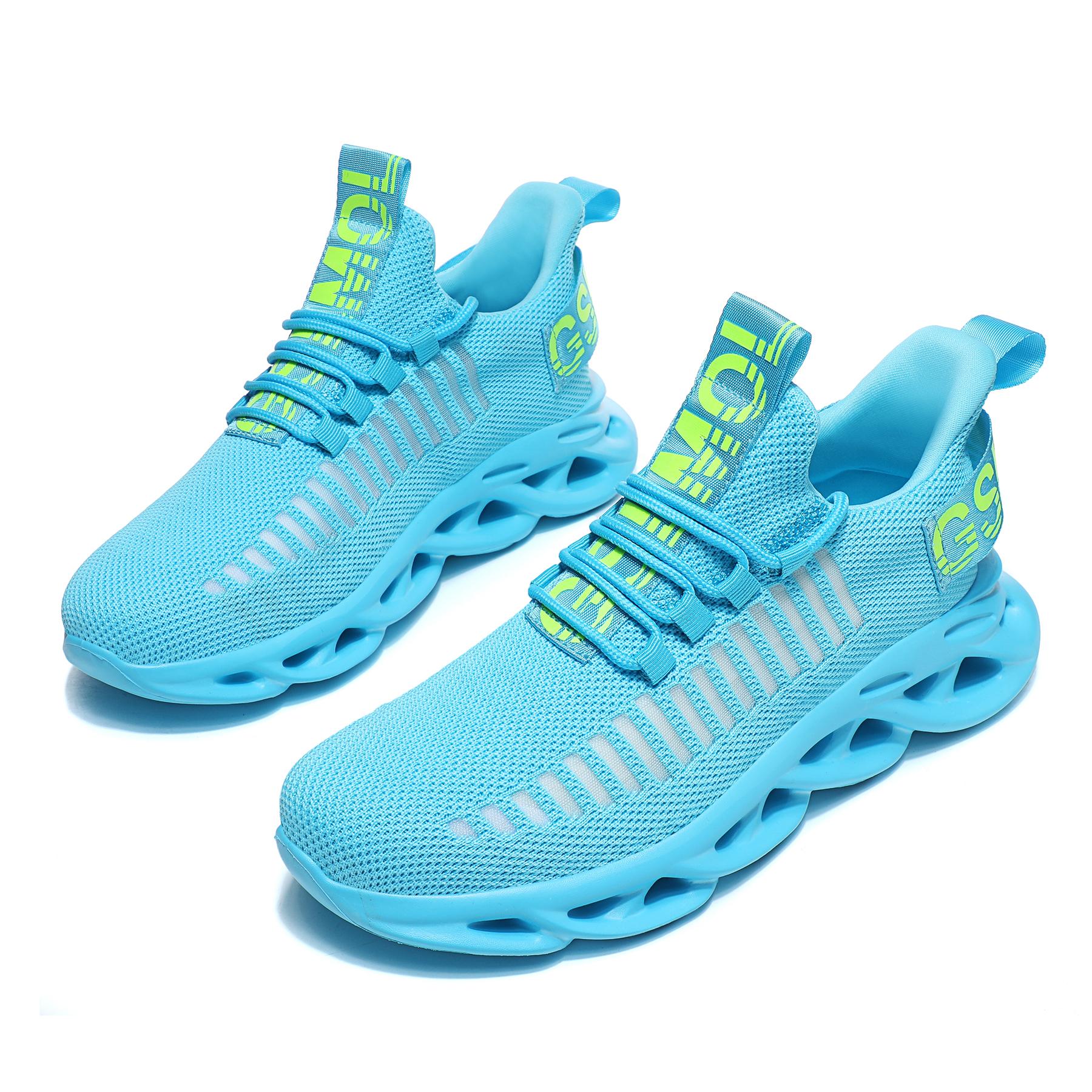 GSLMOLN Men's Ultra-light Textured Design Color-block Lace-Up Trainer Casual Twist Sole Comfortable Sports Running Shoes for Outdoor or Daily Wear Slip Resistant Fathersdaygift Super Breathable Mesh Vamp Lightweight Soft Comfortable Wash resistance