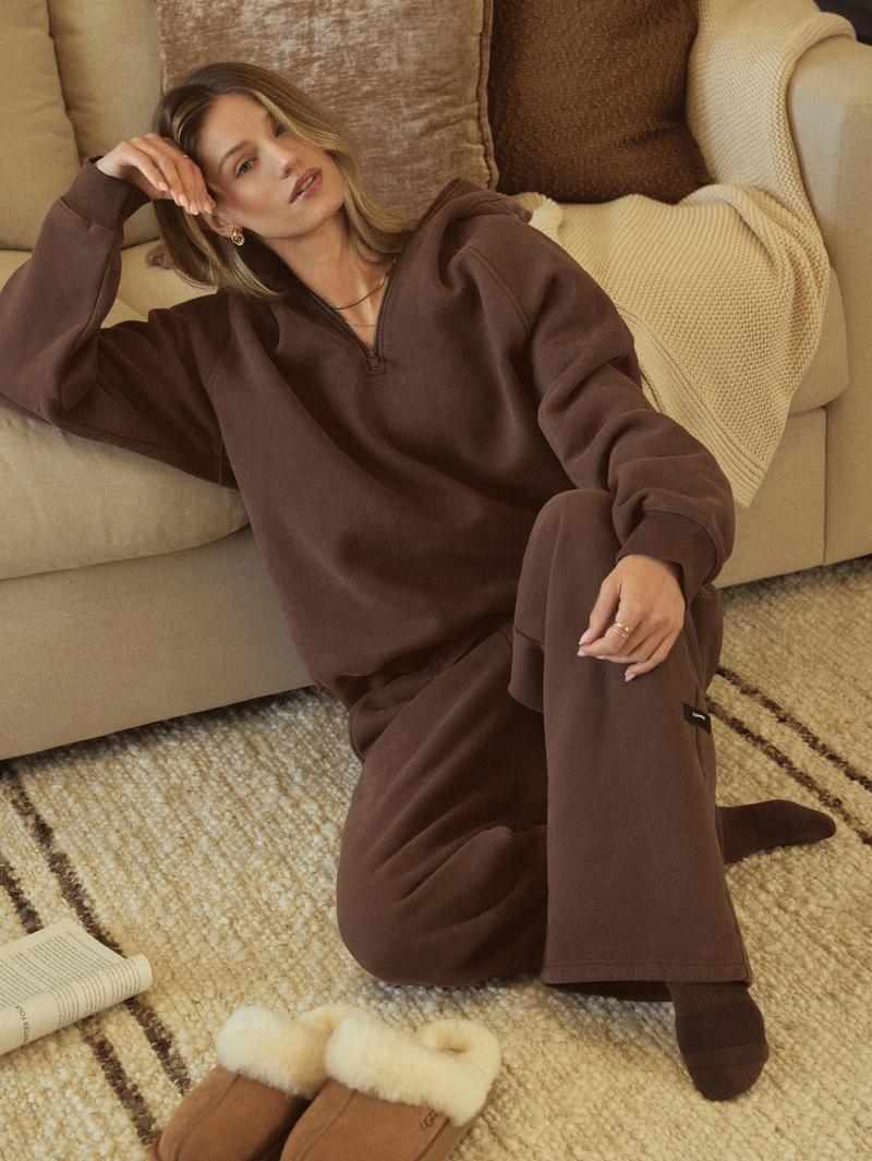 GLOWMODE Heavyweight Fleece Half-zip Oversized Hoodie Jacket Thick Thermal Warm Winter