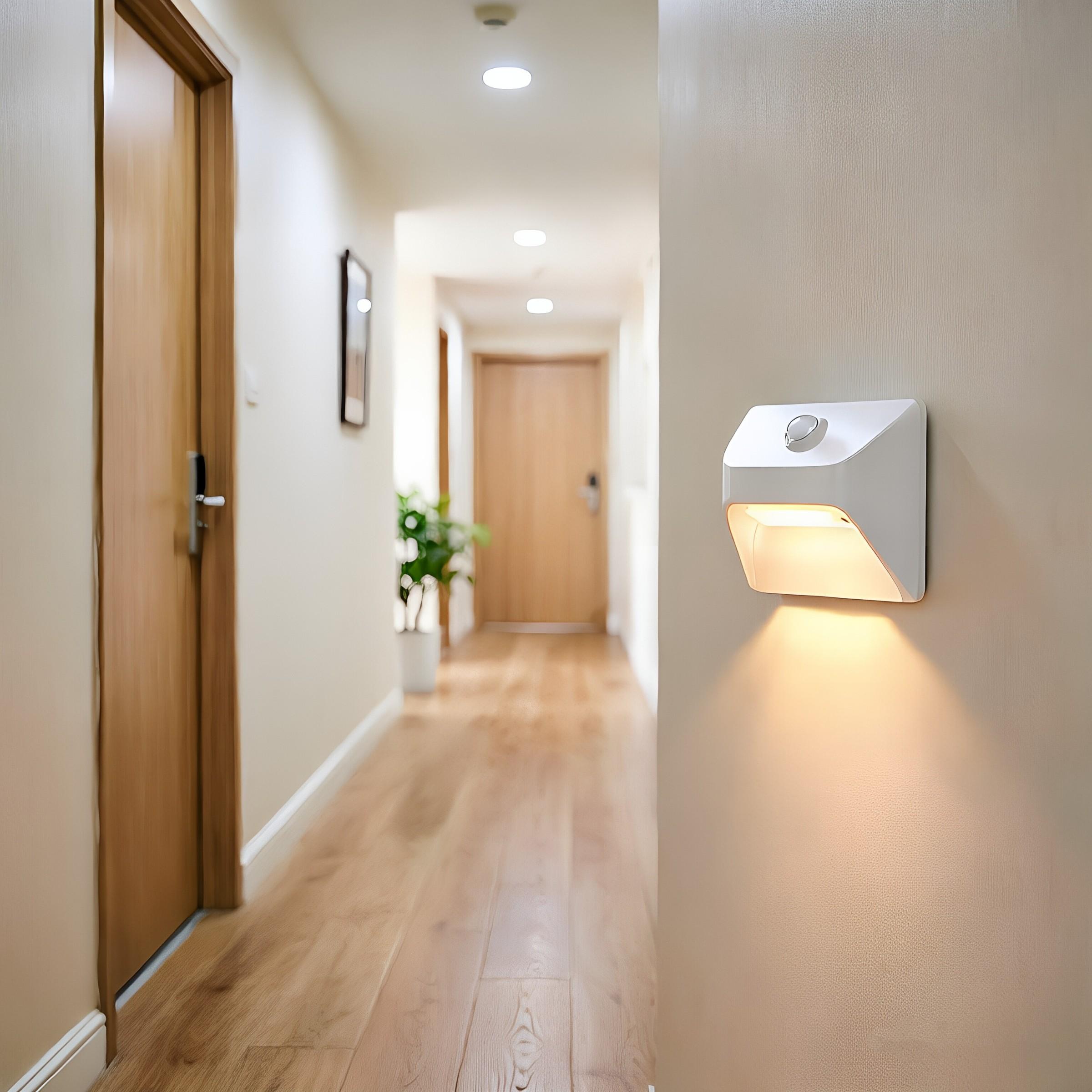 2-Pack LED Wall Lights, White & Warm Light with USB Charging and Magnetic Function, No Wiring Required, Suitable for Bedroom, Hallway, Entryway, Balcony and Indoor Household Lighting