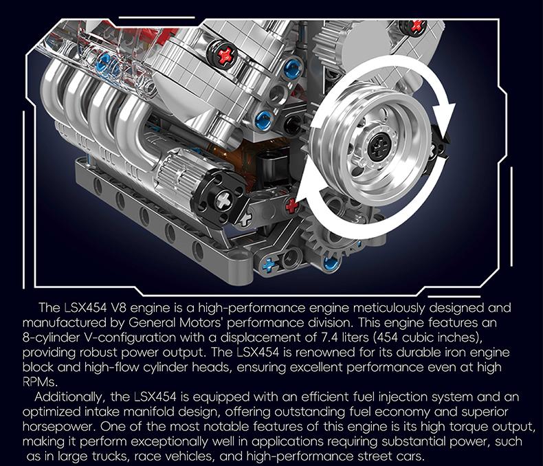 TikTokShopBlackFriday Mould King 10171 LSX454 V8 Engine Motor Building Blocks Set 487 Pieces STEM Build Your Own Engine Model Mini Kit for Kids & Adults Fathers Day Gift TikTokShopBlackFriday Mould King 10171 LSX454 V8 Engine Motor Building Blocks Set 487 Pieces STEM Build Your Own Engine Model Mini Kit for Kids & Adults Fathers Day Gift