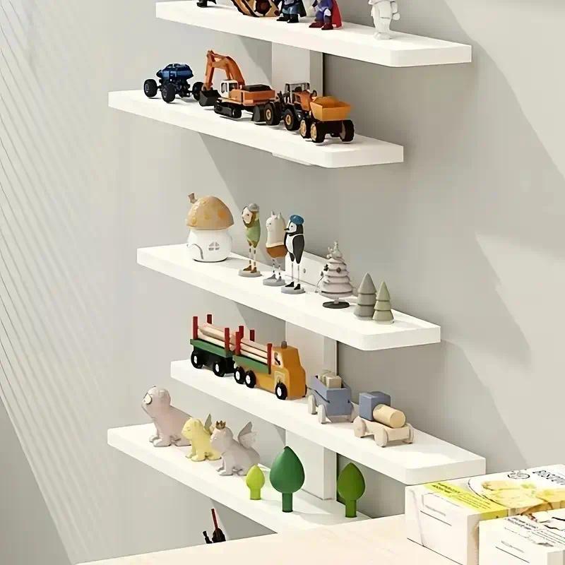 Adjustable Five-Tier Wall-Mounted Display Shelf, Ideal for Storing Figurines, Dolls, Statues and Collectible Toys, Room Decor