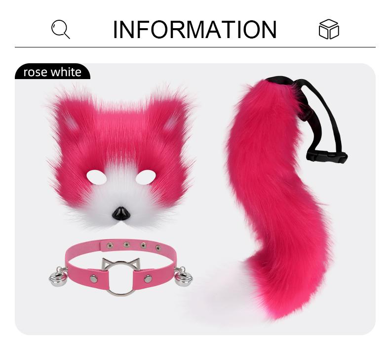 Fox Cosplay Set - Mask, Tail and Collar | Cute anime style costume for parties or Halloween