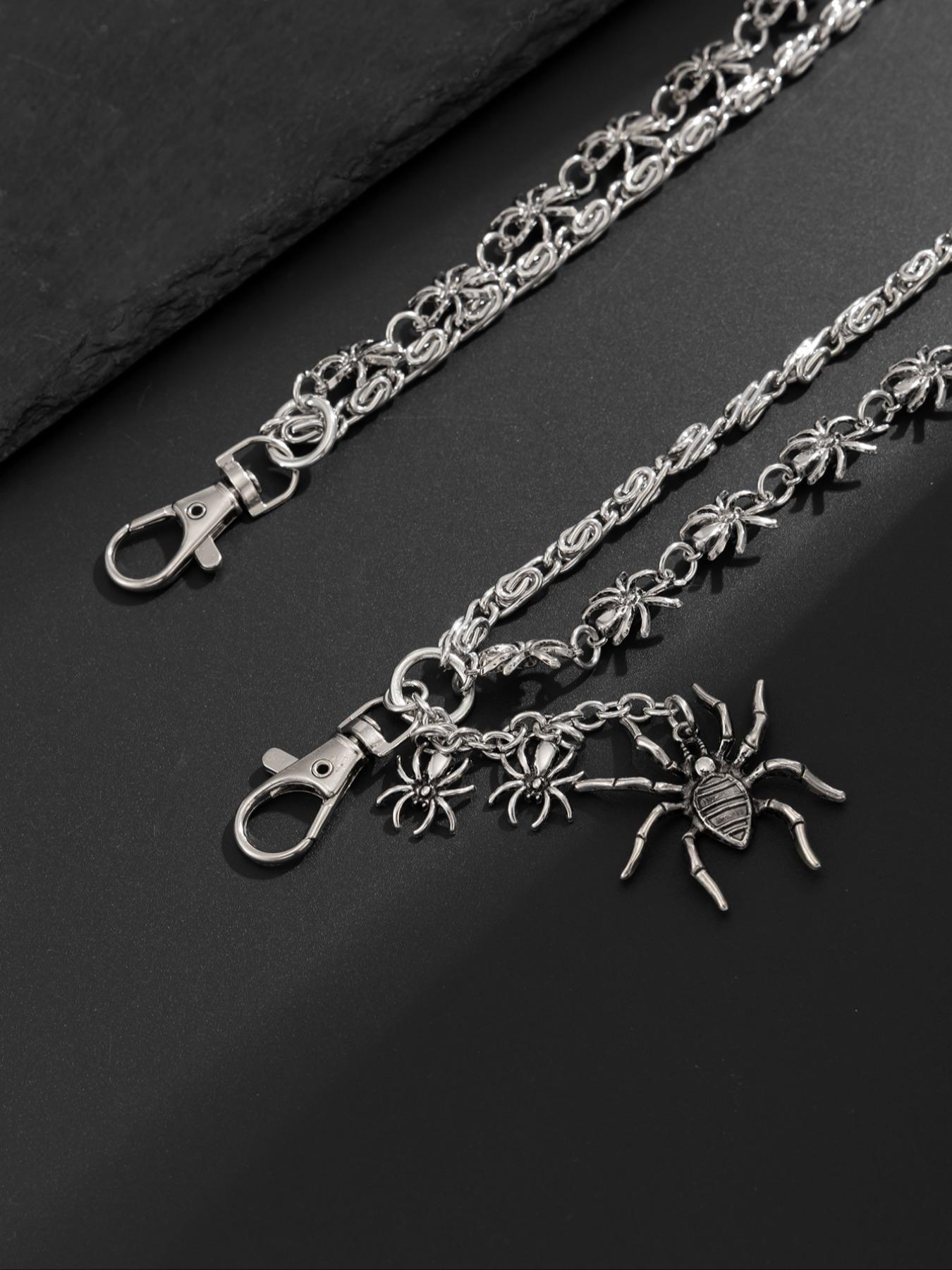 Men's Punk Spider Pendant Pants Chain, Fashionable Hip Hop Jewelry for Halloween Gift, Unique Party Accessory for Stylish Look