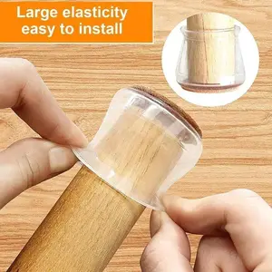 Chair Leg Protectors for Hardwood Floors - Universal Rubber Furniture Caps, Heavy Duty Non-Slip Square Floor Protectors for Wood Tile, Fits All Chair Legs