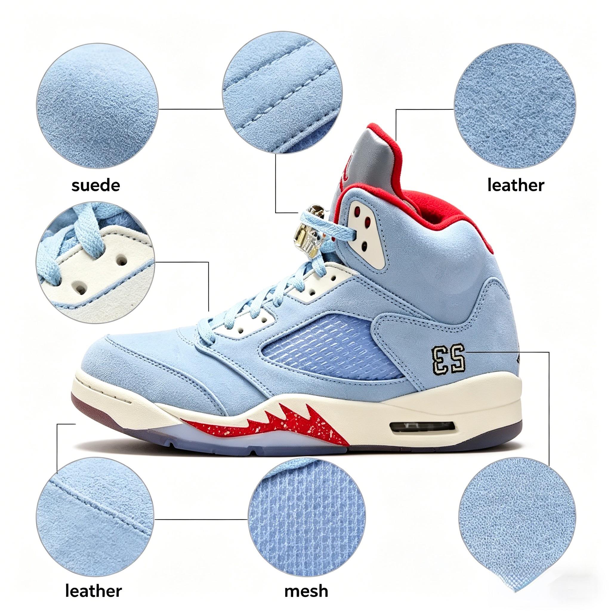 Ice Blue Retro High Top Basketball Shoes Men Women 90s Vintage Suede Upper Shark Tooth Design Air Cushion Streetwear Sneakers 2025 Absolutely! Enhances air circulation, prevents sweaty feet Excellent grip, long-lasting durability Premium Ic