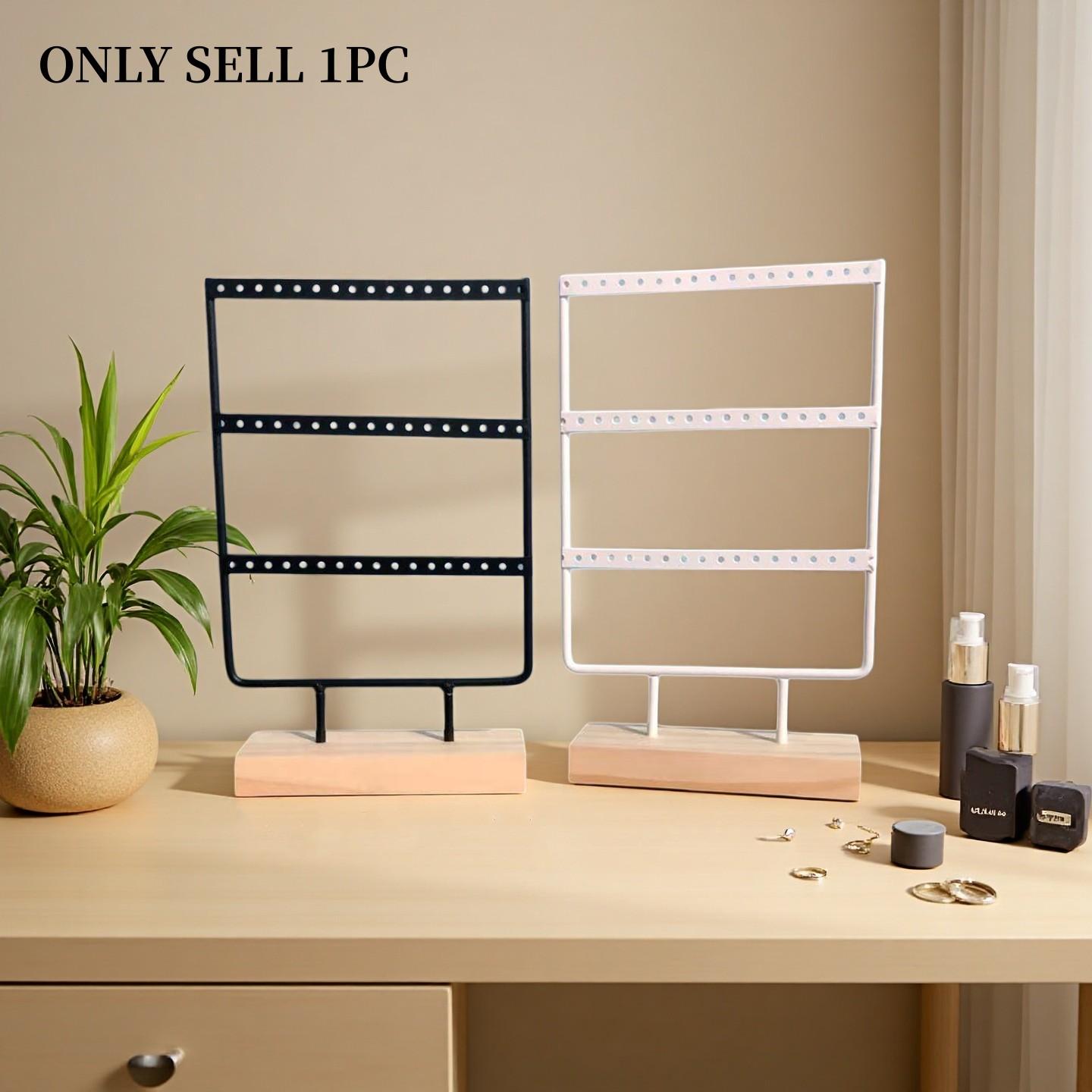 1PC Detachable Jewelry Organizer, Wooden Base, Jewelry/Earrings/Necklace Display Stand, Japanese Minimalist Style, Vanity Jewelry Storage Rack
