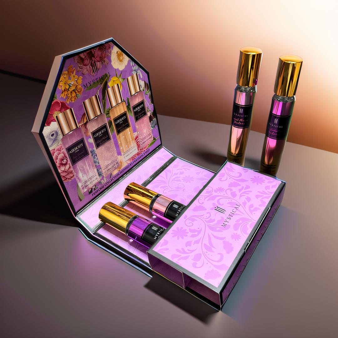 Perfume Collection Long-lasting Floral Fragrance for Dating Party Bar Perfume Thanksgiving Christmas Valentine's Day Gift Rose Scent Glam Style 20ml*4