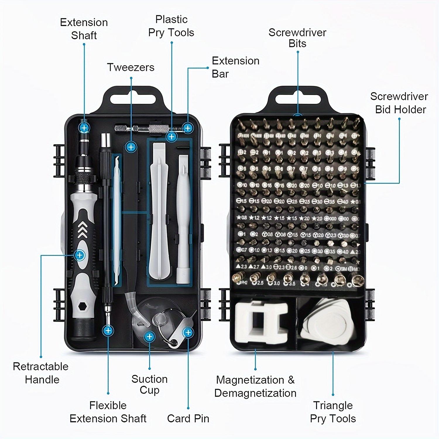 115pcs/set Precision Screwdriver Set - Automotive Precision Screwdriver Repair Kit - Multi functional Electronic Screwdriver Kit - Watch Mobile Phone Disassembly and Repair Screwdriver Tool Set - Multipurpose Screwdriver