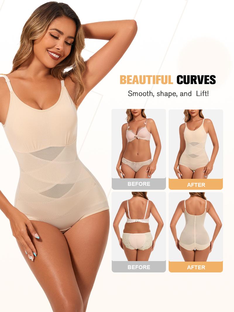 2026 Womenswear‘s Solid Color Bodysuit Shapewear, Women's Adaptive Underwear, Stretchy Lingerie, Shapewear with Abdominal Support and Hip Lifting Design Minimalist Black