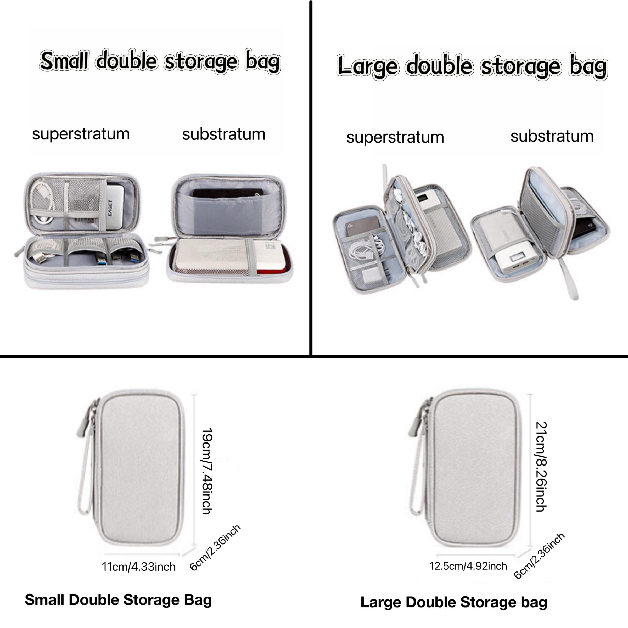 Large Multi-Layer Digital Accessories Storage Bag, Power Hard Drive Protector, Dust-Proof Charging Cable & Earphone Case, Travel Organization Pouch