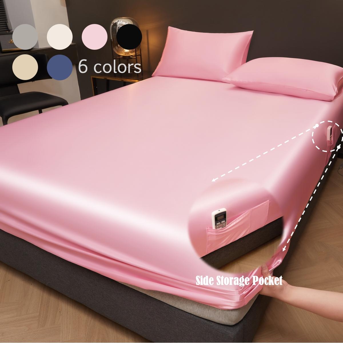 Solid Color Fitted Sheet Set, 3 Counts/set Including 1 Fitted Sheet & 2 Pillowcases without Filler, Soft Comfortable Bedding Set for Bedroom, Dormitory, Halloween Decor