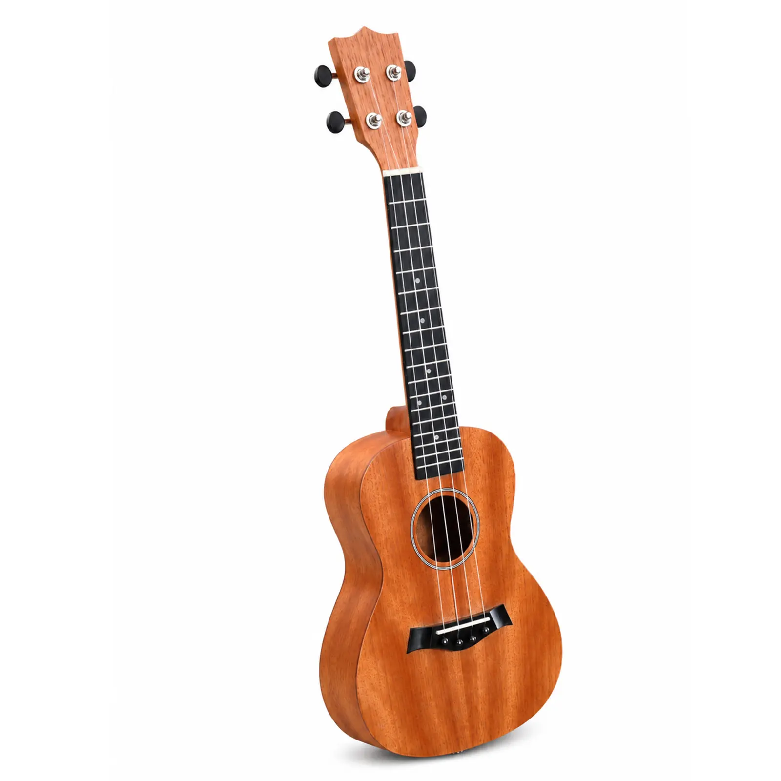 Acoustic 21 in Ukulele for Adults and Beginners, Mahogany Body Rosewood Fingerboard Musical Instrument, Cotton Bag, Capo, Shoulder Strap, 2 Picks, Digital Tuner and Dust Cloth