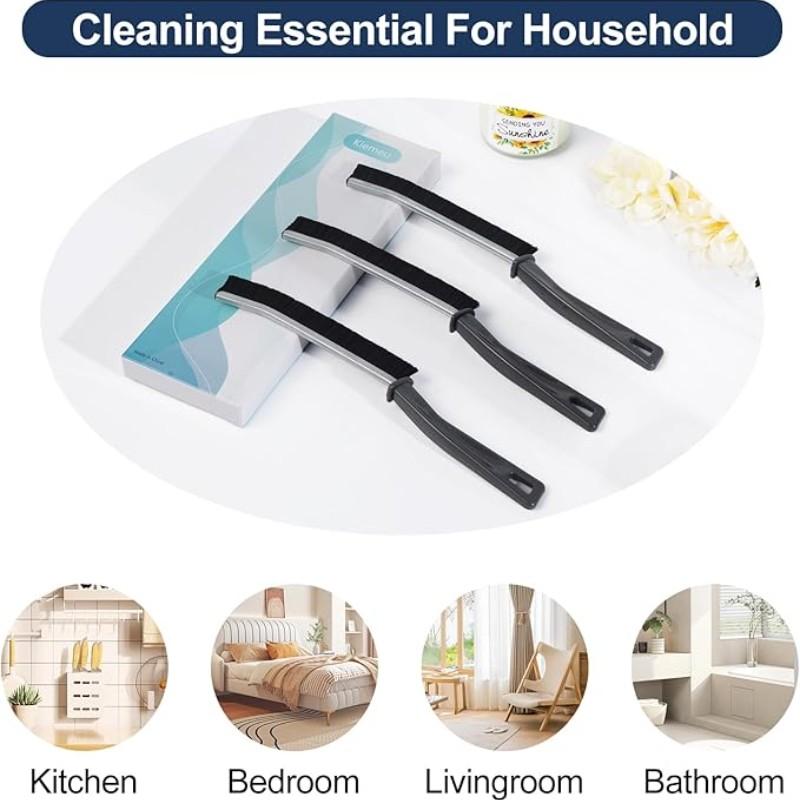3-Piece Multi-Functional Gap Cleaning Brush Set, Effective Bathroom & Kitchen Cleaner, Compact Brushes for Sinks, Bathtubs, Toilets