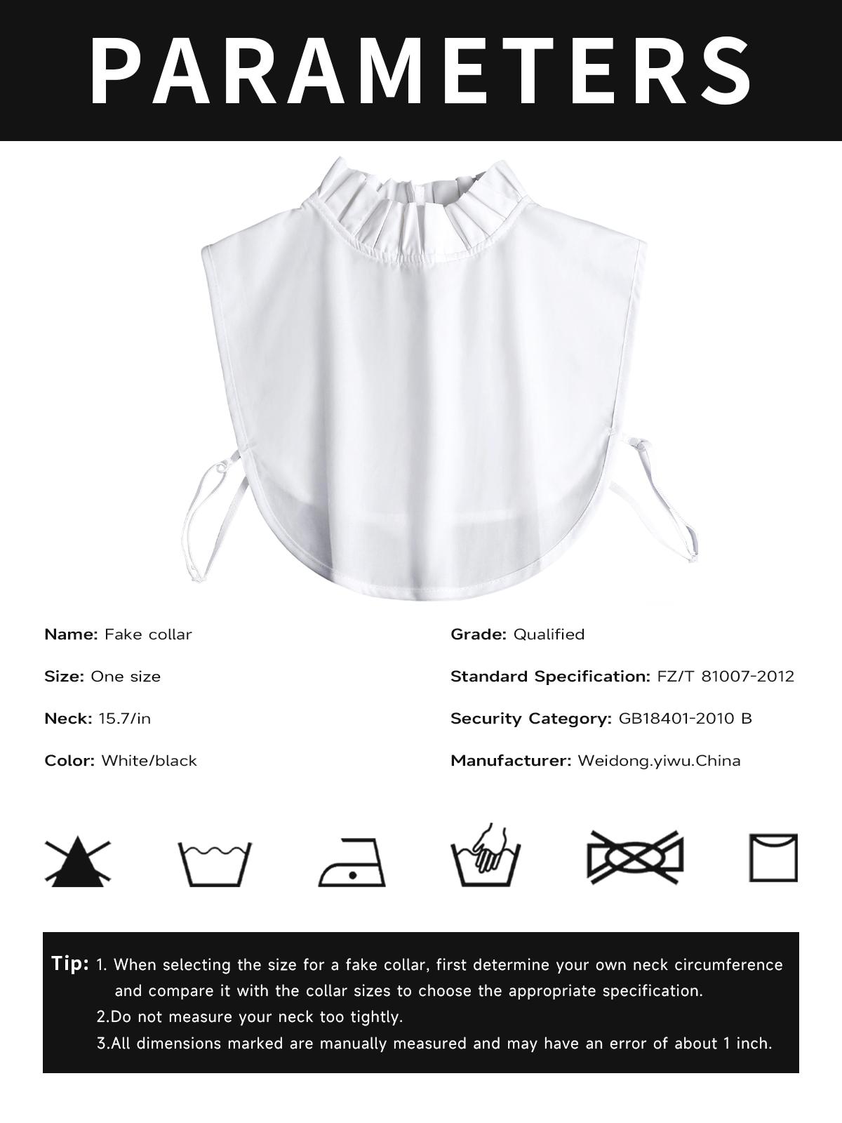 White detachable collar Simulated Collar For Decorating Cotton Jacquard European Lace Half Collar Shirt Dickey Collar fakes Collar Shirt For Women