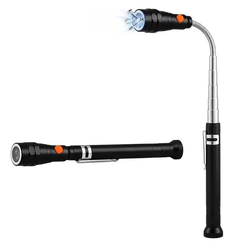 Adjustable Magnetic Pickup Tool with LED Flashlight, Ideal Gift for Men, Father's Day Present, Birthday Gift for Dad