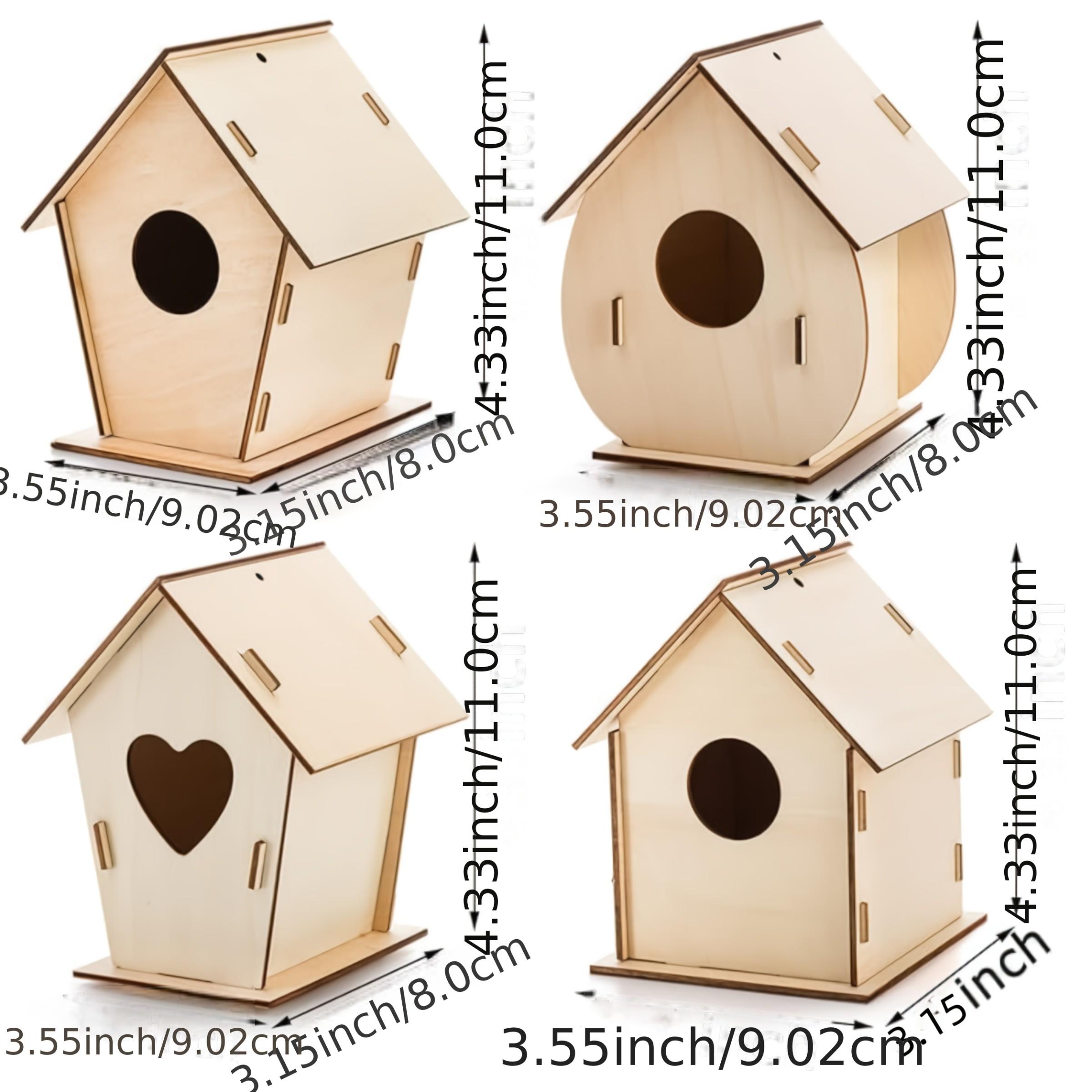 Unfinished DIY Wood Birdhouse Kit, Paint Your Own Wooden Craft Birdhouse, Perfect for Crafts, Parties, Birthdays, DIY Art Supplies