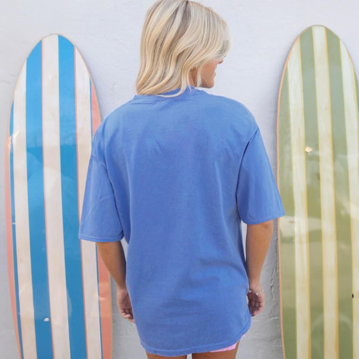 Women's Blue Rodeo Forever Western Graphic Tee,Summer Comfortable Casual Top Streetwear Tshirt