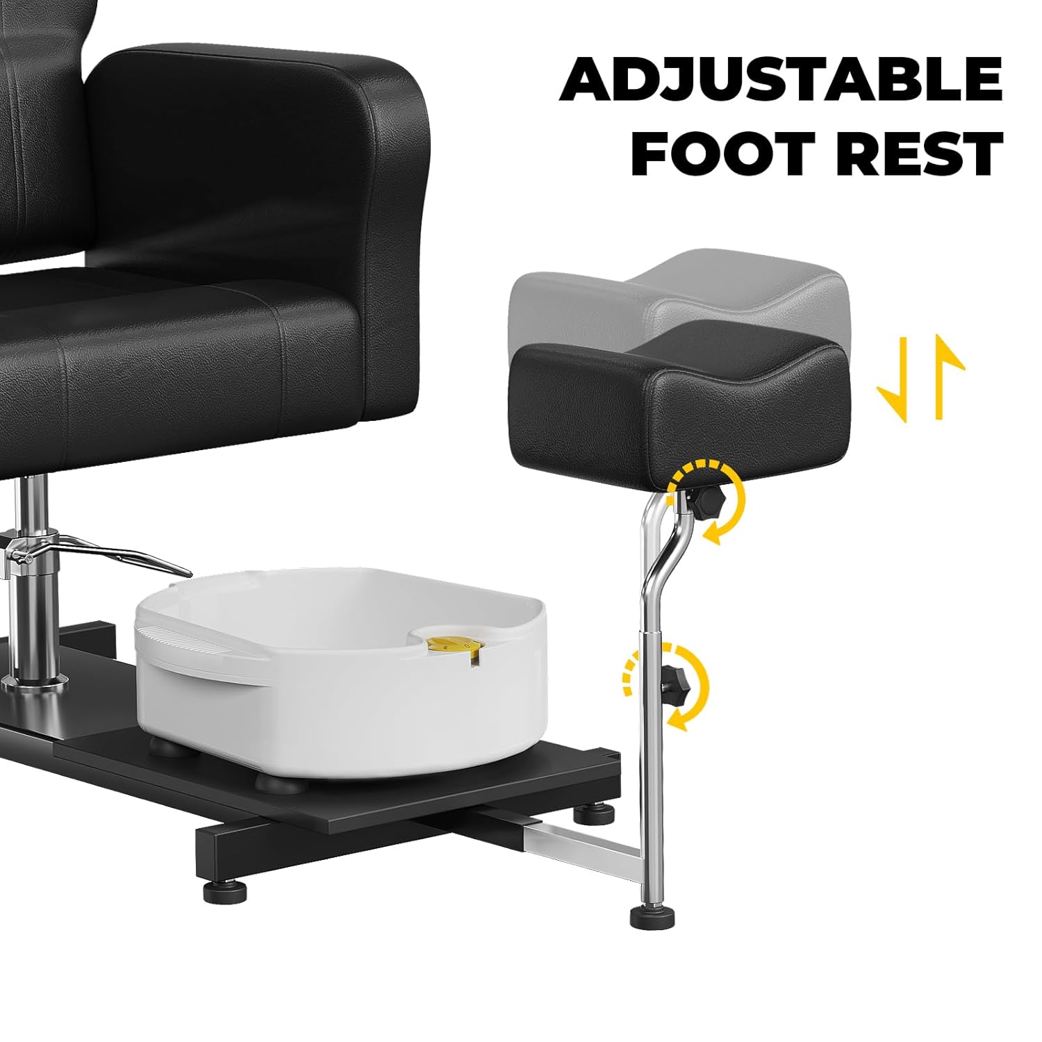 Reclining Pedicure Chair with Hydraulic Lift, Stool, Footrest & Massage Basin, Adjustable Pedicure Unit Station, 360 Swivel Spa Station Pedi Chair for Foot Bath Beauty Spa Salon Salon Home Use